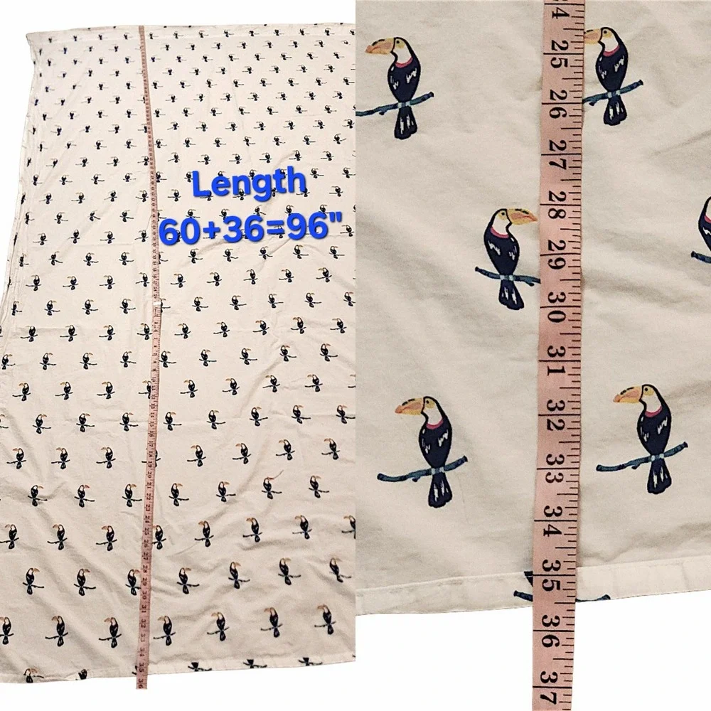 Martha‎ Stewart Flat Sheet Twin WHIM Toucan Bird Kids White Tropical Cotton Bed
